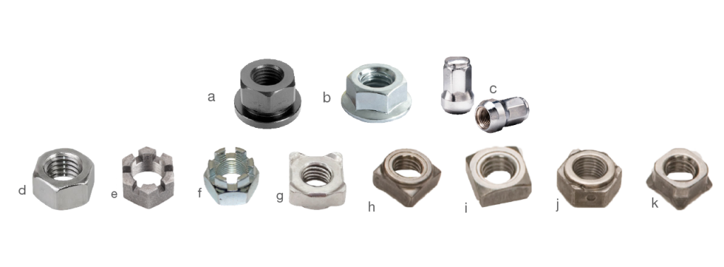 Various sizes and shapes of nuts displayed, showcasing quality by Nut bolt manufacturers in Ludhiana.