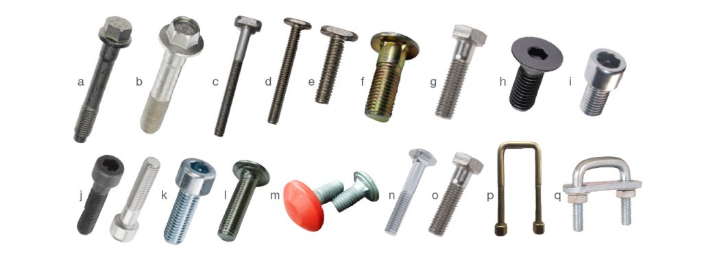 Assorted hex nuts and bolts set in multiple sizes and finishes for industrial construction repair and hardware projects.