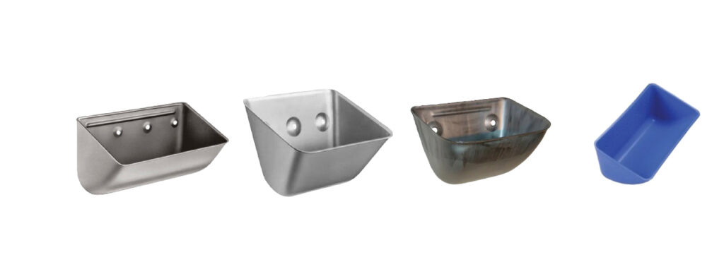 Types of Елеваторний ковш displayed side by side for industrial material handling applications